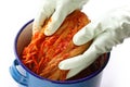 Making kimchi, korean food Royalty Free Stock Photo