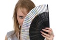 Making look younger girl and fan