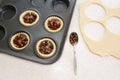 Making mince pies in the kitchen