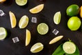 Making mojito on dark background