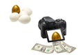 Making money by camera shooting Royalty Free Stock Photo
