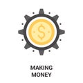 making money flat icon design concept Royalty Free Stock Photo