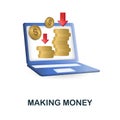 Making Money icon. 3d illustration from finance management collection. Creative Making Money 3d icon for web design Royalty Free Stock Photo