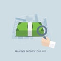 Making money online flat vector concept