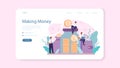 Making money web banner or landing page. Idea of business development Royalty Free Stock Photo