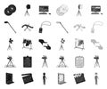 Making a movie black.mono icons in set collection for design. Attributes and Equipment vector symbol stock web