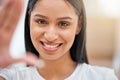 Making new memories with selfies. an attractive young woman taking a selfie in her new home. Royalty Free Stock Photo