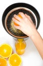 Making orange juice Royalty Free Stock Photo