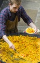 Making Paella at Covent Garden, London. Royalty Free Stock Photo