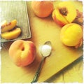 Making peach cobbler