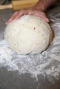 Making pizza dough! Italian Pizza restaurant business front cover for magazine or books. Royalty Free Stock Photo