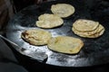 Making of Roti Canai, Roti cooking process, Royalty Free Stock Photo