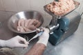 Making Sausage Royalty Free Stock Photo