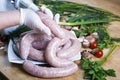 Homemade Making Sausage Royalty Free Stock Photo