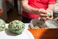 The making of sicilian arancini