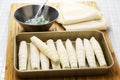 making Sigara borek, Cigar-like Turkish spring rolls.