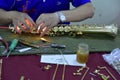 Making soprano saxophone. Royalty Free Stock Photo