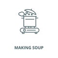 Making soup vector line icon, linear concept, outline sign, symbol