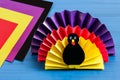 Making souvenir by Thanksgiving: turkey made of paper. Step 9 Royalty Free Stock Photo