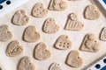 Making souvenirs from salted dough for Valentine`s Day. Step 3