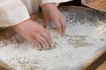 Making spelled (einkorn) bread Royalty Free Stock Photo