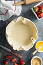 Making strawberry pie Royalty Free Stock Photo