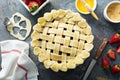 Making strawberry pie Royalty Free Stock Photo