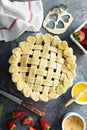 Making strawberry pie Royalty Free Stock Photo