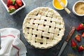 Making strawberry pie Royalty Free Stock Photo