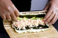 Making sushi close up Royalty Free Stock Photo