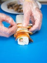 Making sushi rolls Royalty Free Stock Photo