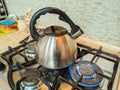 Making tea. kettle.  brew tea Royalty Free Stock Photo