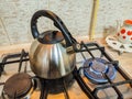 Making tea. kettle.  brew tea Royalty Free Stock Photo