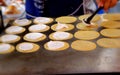 Making thai crispy pancake - cream crepes