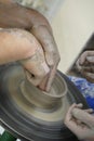 making throwing pottery Royalty Free Stock Photo