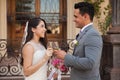 Making a toast on their wedding Royalty Free Stock Photo