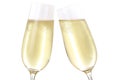 Making a toast with two Champagne glasses Royalty Free Stock Photo