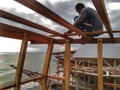 The making of traditional boat Phinisi in Tanaberu, South Sulawesi, Indonesia, Asia