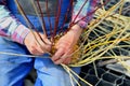 Making traditional easter wicker basket