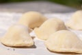 Making traditional food pierogy