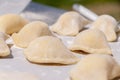 Making traditional food pierogy Royalty Free Stock Photo