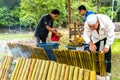 The making of traditional Malay food,