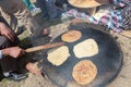 Making of traditional turkish gozleme pancake