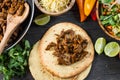 Making typical latin street food, mexican taco Royalty Free Stock Photo