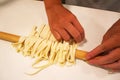 Making udon Japanese noodle Royalty Free Stock Photo