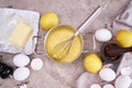 making traditional hollandaise sauce in a pot at domestic kitchen Royalty Free Stock Photo