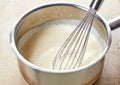 Making vanilla sauce in a pot Royalty Free Stock Photo