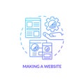 Making website blue gradient concept icon