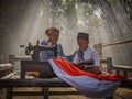 Making white and red of Indonesian flag