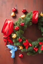 Making winter christmas wreath decoration diy handmade